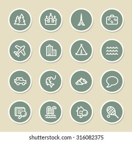 Travel web icons set