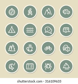 Travel web icons set