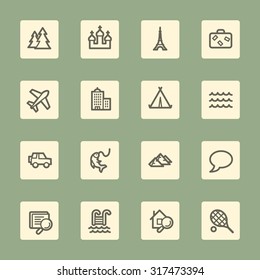 Web-Icons-Set für Reisen