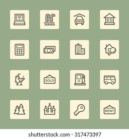 Web-Icons-Set für Reisen