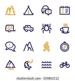 Travel web icons set