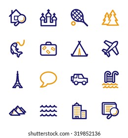 Travel web icons set