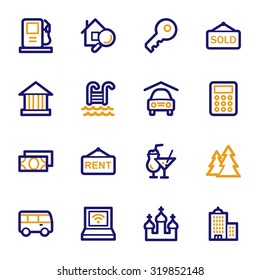 Conjunto de iconos de la web de viajes