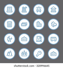 Travel web icons set
