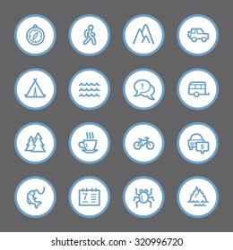 Travel web icons set