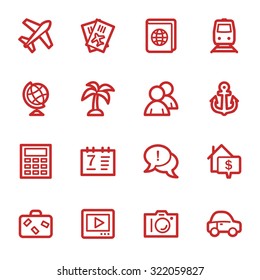 Travel web icons set