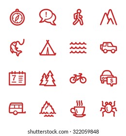 Travel web icons set