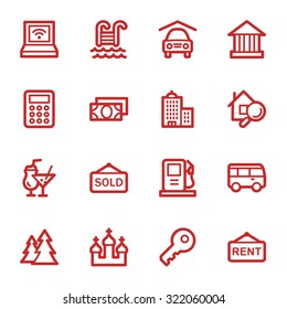 Conjunto de iconos de la web de viajes