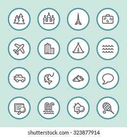 Conjunto de iconos de la web de viajes