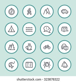 Travel web icons set