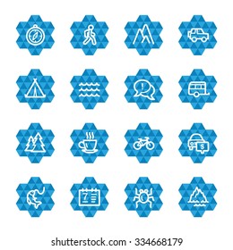 Travel web icons set