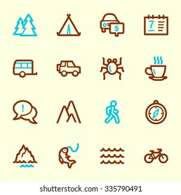 Travel web icons set