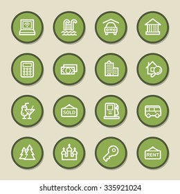 Conjunto de iconos de la web de viajes