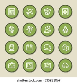 Travel web icons set