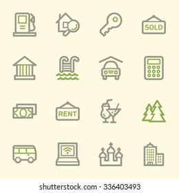 Conjunto de iconos de la web de viajes