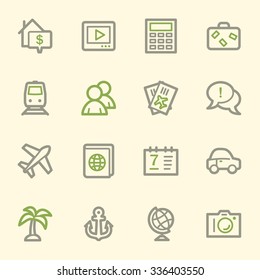 Travel web icons set