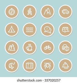 Conjunto de iconos de la web de viajes