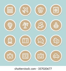 Conjunto de iconos de la web de viajes