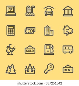 Travel web icons set