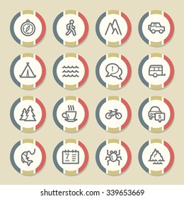 Travel web icons set