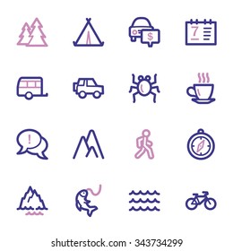 Travel web icons set