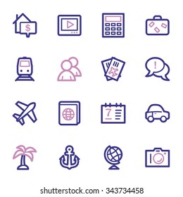 Conjunto de iconos de la web de viajes