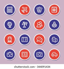 Web-Icons-Set für Reisen