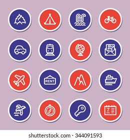 Conjunto de iconos de la web de viajes