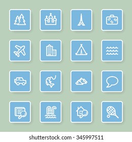 Travel web icons set
