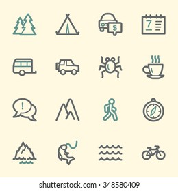 Travel web icons set