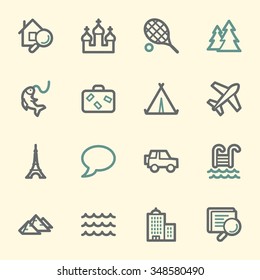 Web-Icons-Set für Reisen