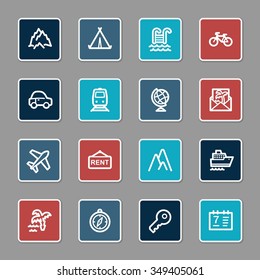 Conjunto de iconos de la web de viajes