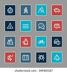 Travel web icons set