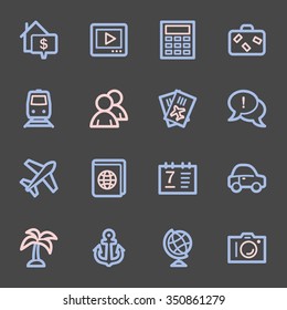 Travel web icons set