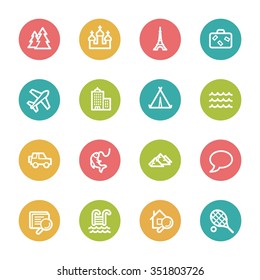 Conjunto de iconos de la web de viajes