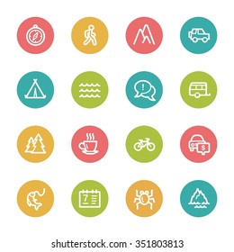 Conjunto de iconos de la web de viajes