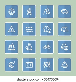 Travel web icons set