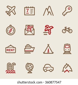 Conjunto de iconos de la web de viajes