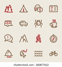 Travel web icons set