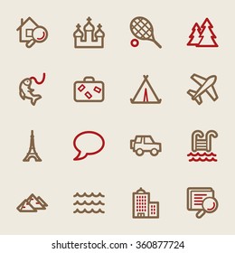 Travel web icons set
