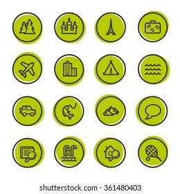 Travel web icons set