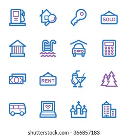 Web-Icons-Set für Reisen
