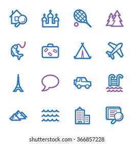 Travel web icons set