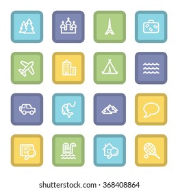 Travel web icons set