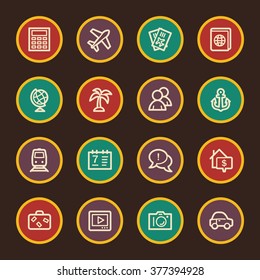 Travel web icons set
