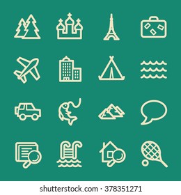 Travel web icons set