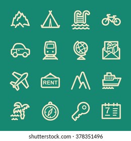 Conjunto de iconos de la web de viajes