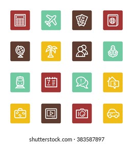 Conjunto de iconos de la web de viajes