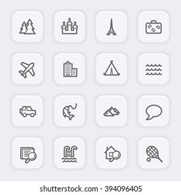 Conjunto de iconos de la web de viajes
