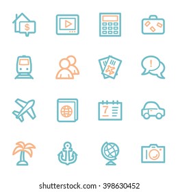 Travel web icons set